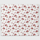 Rote Pilzwald-Wasserfarbe Geschenkpapier (Flach)