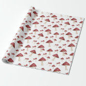 Rote Pilzwald-Wasserfarbe Geschenkpapier (Ungerollt)
