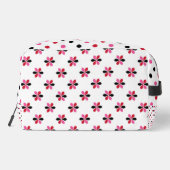 ROTE PINK BLACK FLORAL PATTERN UND POLKA DOTS WASCHBEUTEL (Rückseite)