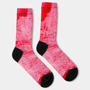 Rote Pink Grunge-Malfarbe-Textur Socken