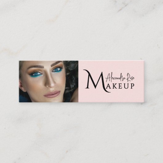 Röte-Pink-Makeup-Artist-QR-Code-Social-Icon-Mini Mini Visitenkarte (Vorderseite)