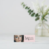 Röte-Pink-Makeup-Artist-QR-Code-Social-Icon-Mini Mini Visitenkarte (Stehend Vorderseite)