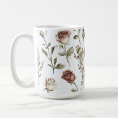 Rote Pink-Rose-Blume Kaffeetasse (Links)