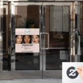 Röte-Pink-Script-Logo-Foto-Makeup-Studio Fensteraufkleber (Büro Tür)