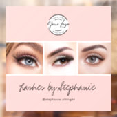 Röte-Pink-Script-Logo-Foto-Wimpern-Studio Fensteraufkleber (Blatt 2)