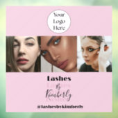 Röte-Pink-Script-Logo-Foto-Wimpernstudio Fensteraufkleber (Blatt 3)