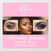 Röte-Pink-Skript-Logo-Foto-Make-up-Studio Fensteraufkleber (Blatt)