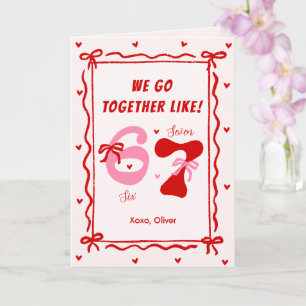 Rote Pinke 6 7 Meme Coquette Schleife Valentinstag Karte