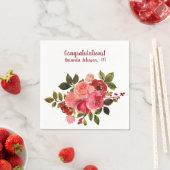 Rote Pinke Blumige Rose Abschluss Serviette (Beispiel)