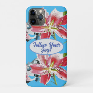 Rote Pinke Lilie Lillies floral Blau Deine Freude Case-Mate iPhone Hülle