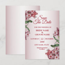 Rote Pinkfarbene Blumengrüne Blätter Moderne Hochz