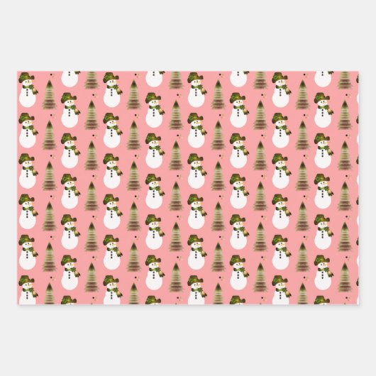 Rote Pinks und Korallen Geschenkpapier Set (Vorderseite 3)