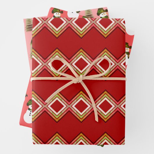 Rote Pinks und Korallen Geschenkpapier Set (Beispiel)