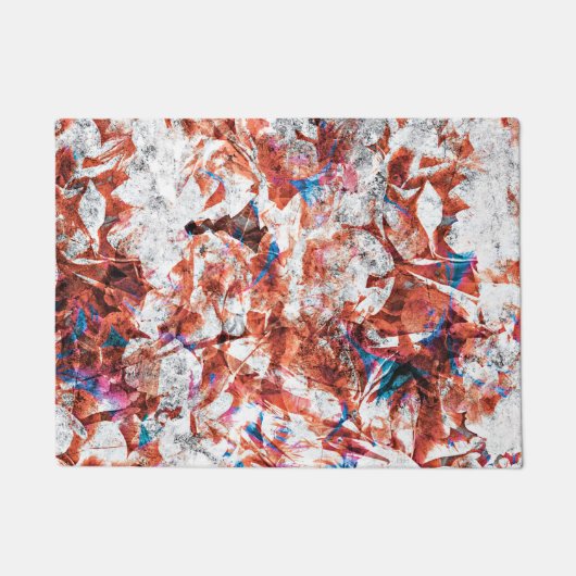 Rote Pinsel abstrakt moderne Digitaltechnik Fußmatte (Vorderseite)