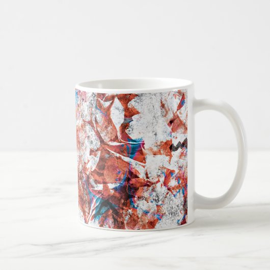 Rote Pinsel abstrakt moderne Digitaltechnik Kaffeetasse (Rechts)