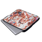 Rote Pinsel abstrakt moderne Digitaltechnik Laptopschutzhülle (Vorne Knopf)