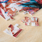 Rote Pinsel abstrakt moderne Digitaltechnik Puzzle (Seite)
