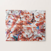 Rote Pinsel abstrakt moderne Digitaltechnik Puzzle (Horizontal)