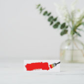 Rote Pinsel-Visitenkarte Mini Visitenkarte (Stehend Vorderseite)