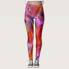 Rote Pinselstriche Leggings