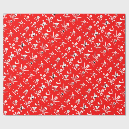 ROTE PIRATBANNER, KREUZTE, SCHWERTER GESCHENKPAPIER (Flach)
