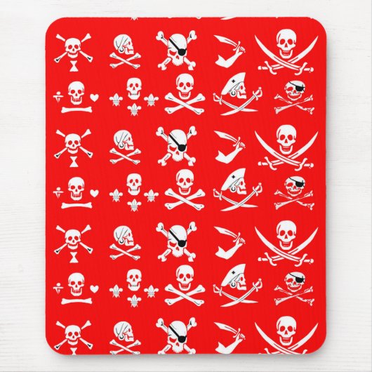 ROTE PIRATBANNER, KREUZTE, SCHWERTER MOUSEPAD (Vorne)