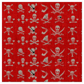 ROTE PIRATBANNER, KREUZTE, SCHWERTER STOFF (Nahaufnahme)