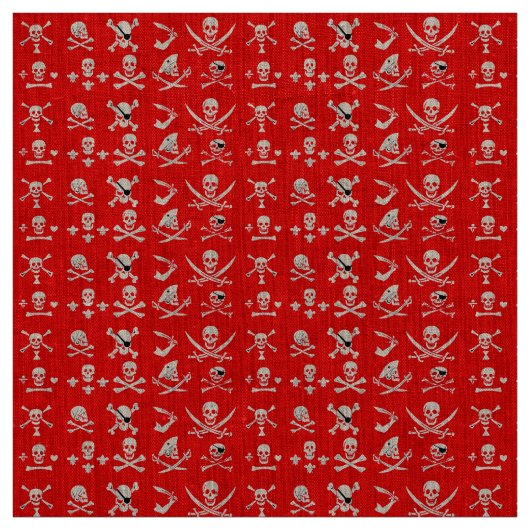 ROTE PIRATBANNER, KREUZTE, SCHWERTER STOFF (Muster)