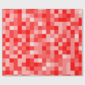 Rote Pixel Geschenkpapier (Flach)