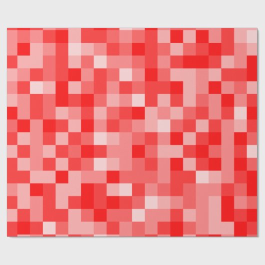 Rote Pixel Geschenkpapier (Flach)