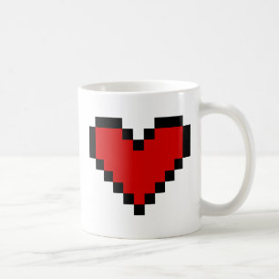 Rote Pixelherz-Kaffee-Tasse Kaffeetasse