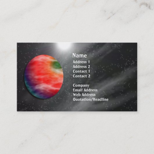 Rote Planeten-Visitenkarte Visitenkarte (Vorderseite)