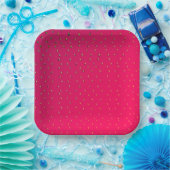 Rote Platte mit sonniger Erdbeerhintergrund Pappteller (Party)