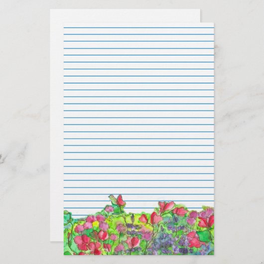 Rote Platterbsen, blau gestrichen Briefpapier (Vorne/Hinten)