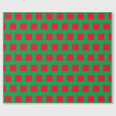 Rote Plätze grün Geschenkpapier (Flach)