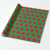 Rote Plätze grün Geschenkpapier (Ungerollt)