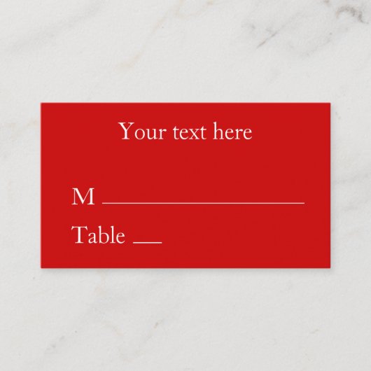 Rote Platzkarten / Namenskarten (Vorderseite)