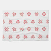 Rote Poinsettia, Abstrakte Weihnachten Geschirrtuch (Horizontal)