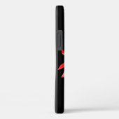 Rote Poinsettia als Personalisierter schwarzer Nam Case-Mate iPhone Hülle (Rückseite / Rechts)