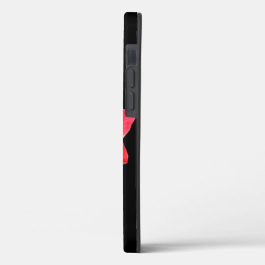 Rote Poinsettia als Personalisierter schwarzer Nam Case-Mate iPhone Hülle (Rückseite / Links)