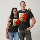 Rote Poinsettia auf dem Weihnachtsbaum T-Shirt (Unisex)
