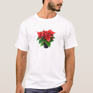 Rote Poinsettia auf einem weißen Hintergrund T-Shirt