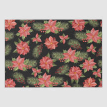 Rote Poinsettia-Blume und Holzoberries