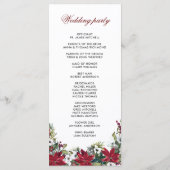 Rote Poinsettia Blumenkohl Hochzeit Programm (Rückseite)