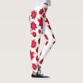 Rote Poinsettia-Blüten Leggings (Rechts)