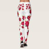 Rote Poinsettia-Blüten Leggings (Rückseite)