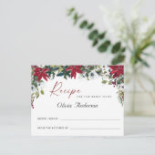 Rote Poinsettia Brautparty Rezept Karte (Stehend Vorderseite)