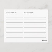 Rote Poinsettia Brautparty Rezept Karte (Rückseite)