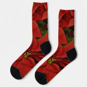 Rote Poinsettia Crew Socks Socken (Linkes Detail)