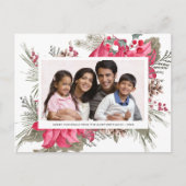 Rote Poinsettia Foto Feiertagspostkarte (Vorderseite)